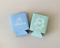 Custom Wedding Can Sleeve Personalized Wedding Can Cooler Blue Monogram Wedding Favor Green Wedding Favor Monogram Wedding Can Cooler Favor