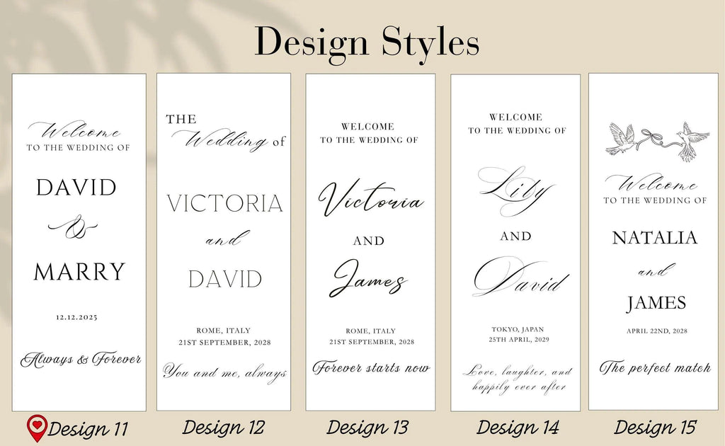 Custom Royal Silk Wedding Welcome Sign – Ivory Vintage Fabric Banner