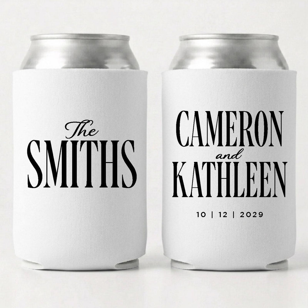 Custom Wedding Can Coolers Personalized Wedding Favor Beverage Holder Reception Drink Sleeve Bridal Shower Party Gift