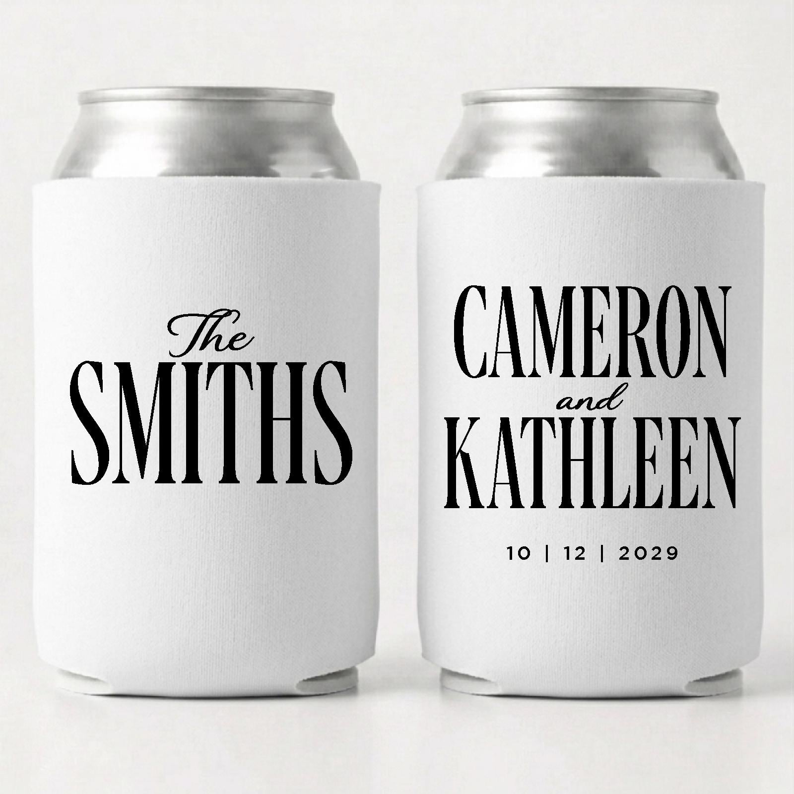 Custom Wedding Can Coolers Personalized Wedding Favor Beverage Holder Reception Drink Sleeve Bridal Shower Party Gift