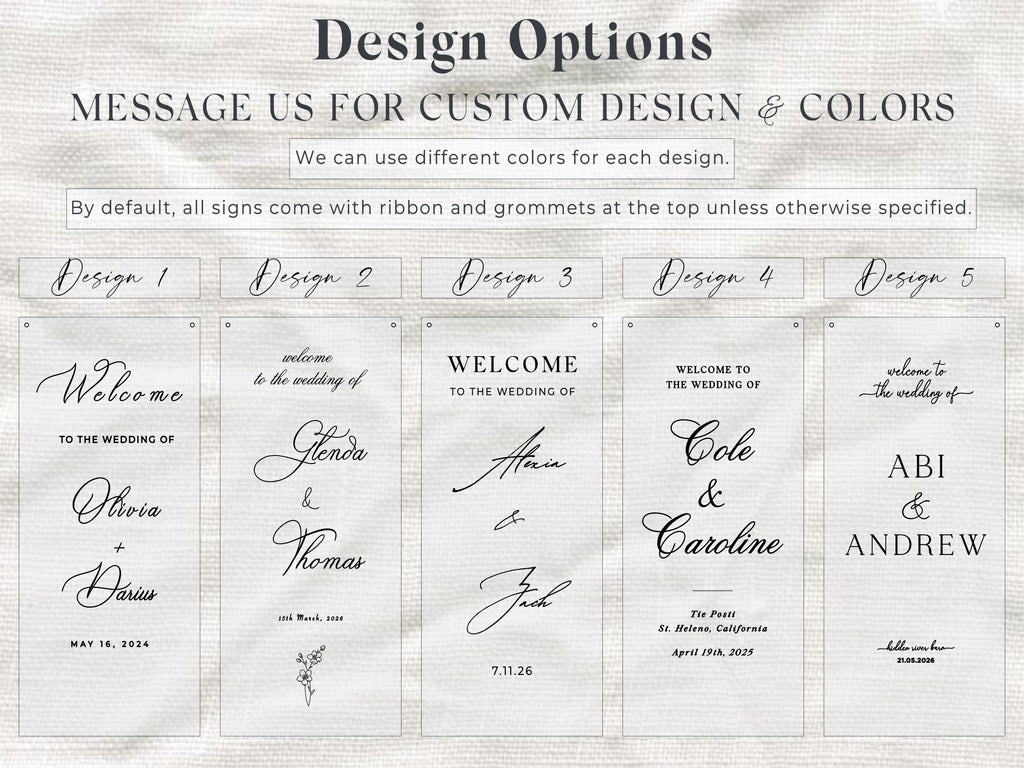 Elegant Wedding Welcome Sign, Personalized Reception Decor, Modern Wedding Entrance Display