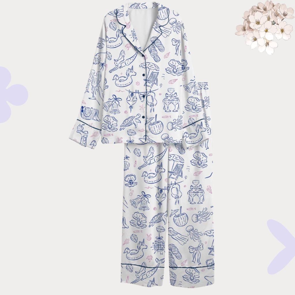 Summer Pajama – Bridal Party Sleepwear – Bachelorette Trip Gift - Vacation Lounge Set – Summer Beach