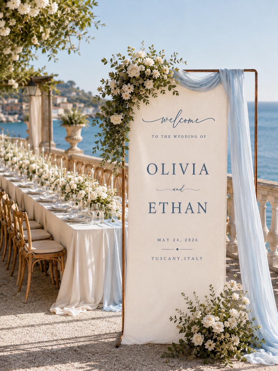 Fabric Wedding Welcome Sign, Custom Linen Wedding Banner, Modern Wedding Welcome Sign, Personalized Ceremony Decor