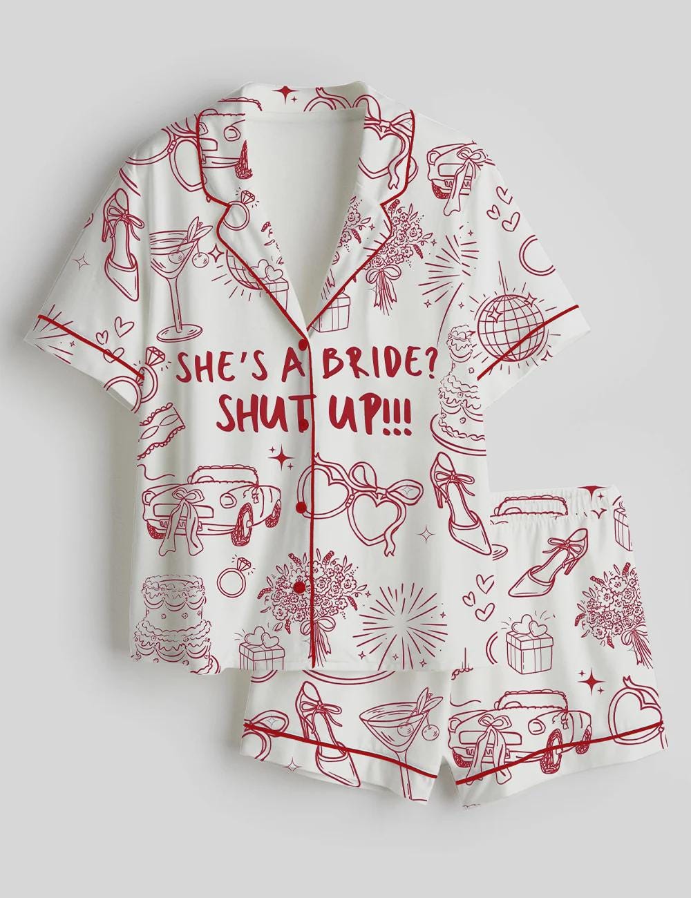 Bride Pajama Set – Bachelorette Pajamas – Bridal Shower Gift - Funny Wedding Pajamas – Getting Ready Outfit