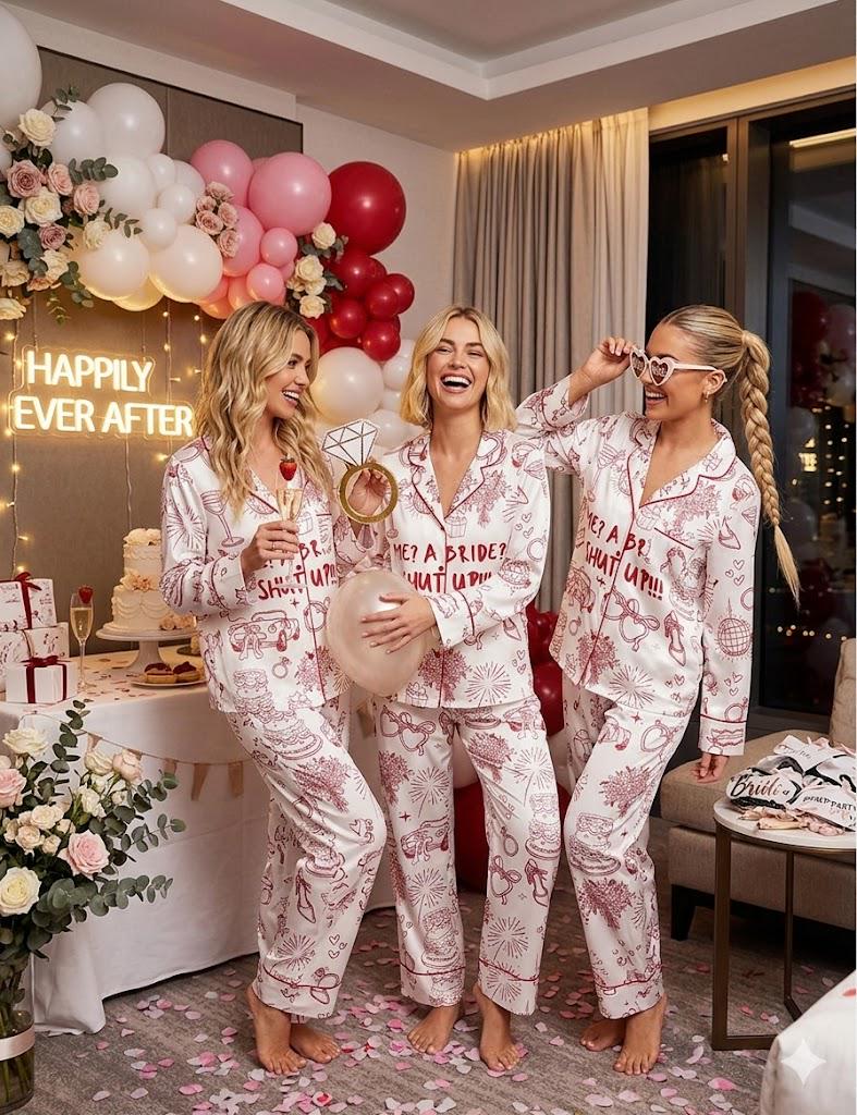 Bride Pajama Set – Bachelorette Pajamas – Bridal Shower Gift - Funny Wedding Pajamas – Getting Ready Outfit