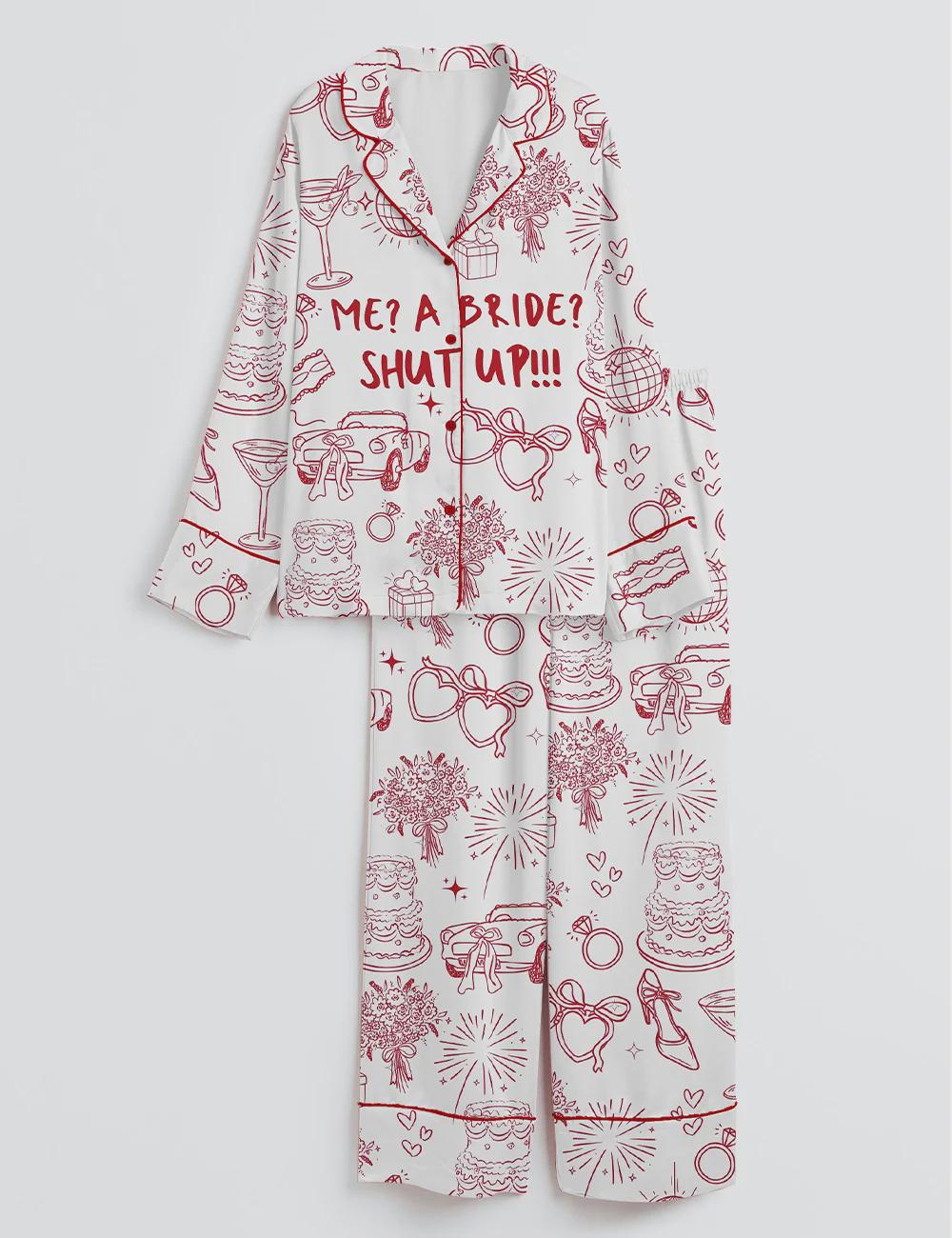 Bride Pajama Set – Bachelorette Pajamas – Bridal Shower Gift - Funny Wedding Pajamas – Getting Ready Outfit