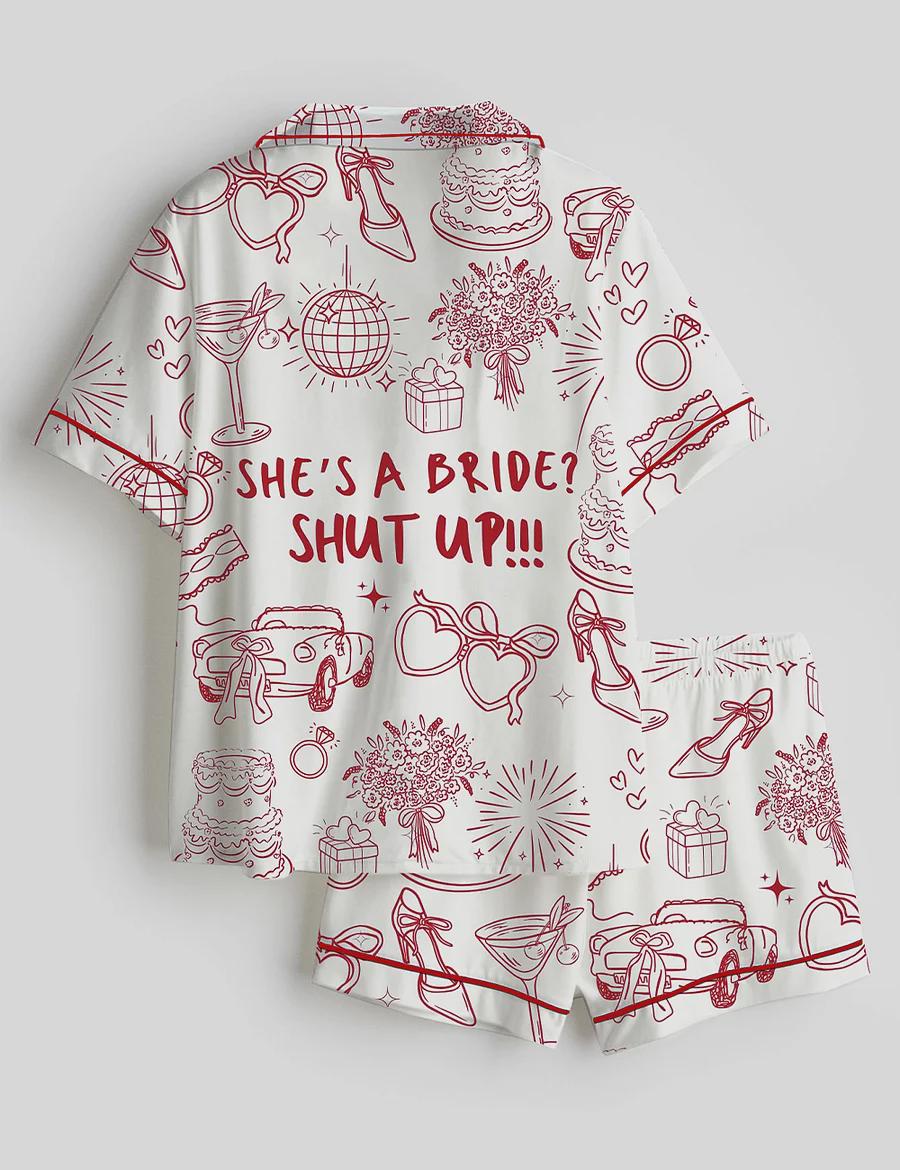 Bride Pajama Set – Bachelorette Pajamas – Bridal Shower Gift - Funny Wedding Pajamas – Getting Ready Outfit
