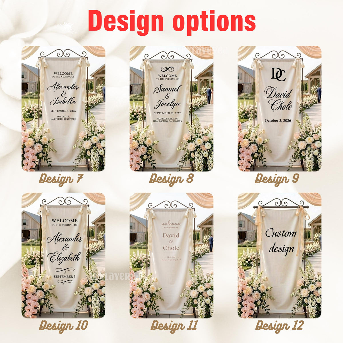 Personalized Linen Wedding Welcome Sign, Ceremony Entrance Decor, Custom Linen Backdrop, Standing Banner