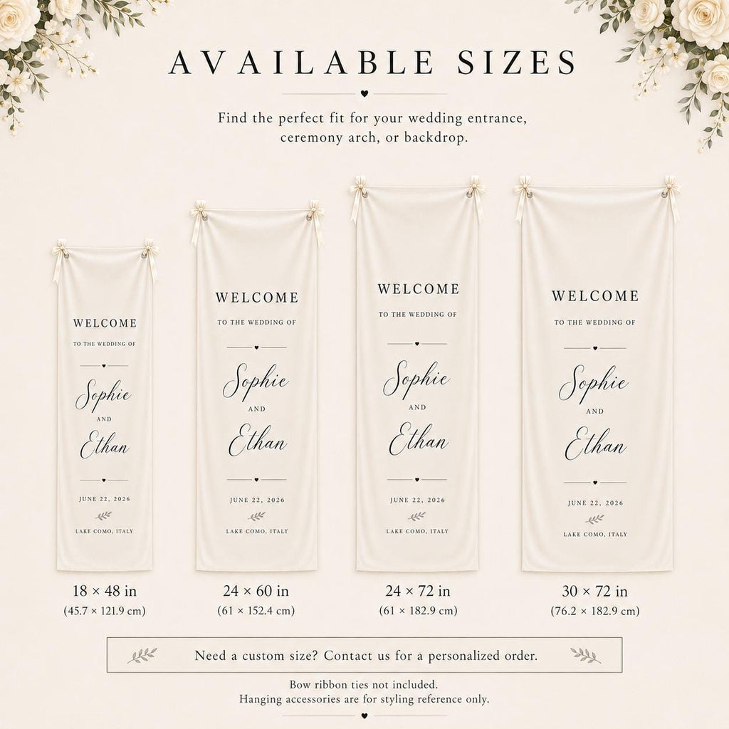 Custom Wedding Welcome Banner with Grommets, Personalized Wedding Tapestry, Rustic Engagement Party & Reception Entrance Decor