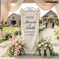 Personalized Linen Wedding Welcome Sign, Ceremony Entrance Decor, Custom Linen Backdrop, Standing Banner