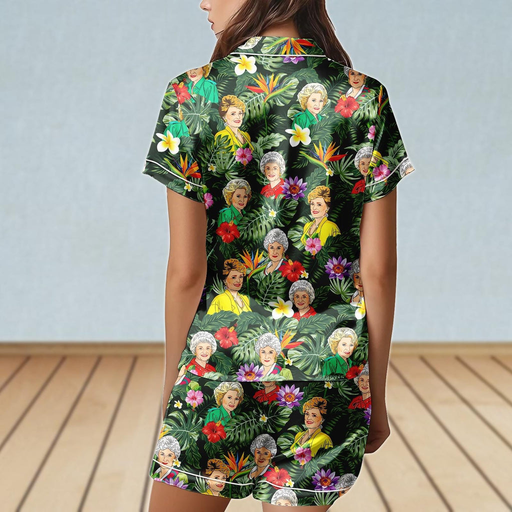 Golden Girl Satin Pajamas Set, Stay Golden Pajamas Women, 80s Tv Sitcom Pajamas Short, The Golden Girls Matching Pjs, Movie Lover Gift