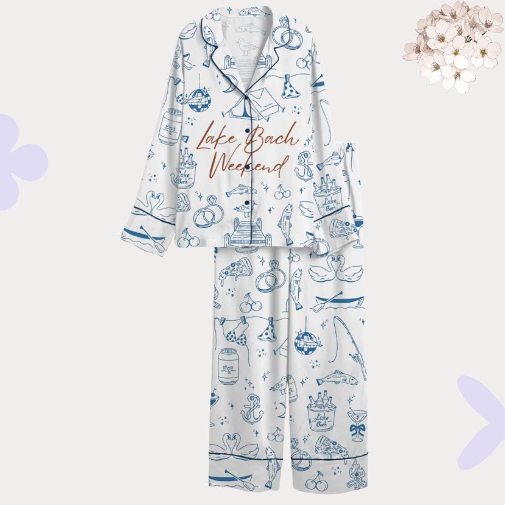 Lake Bachelorette Pajamas – Matching Bride and Bridesmaid PJs – Lake Bach Weekend Party Favors