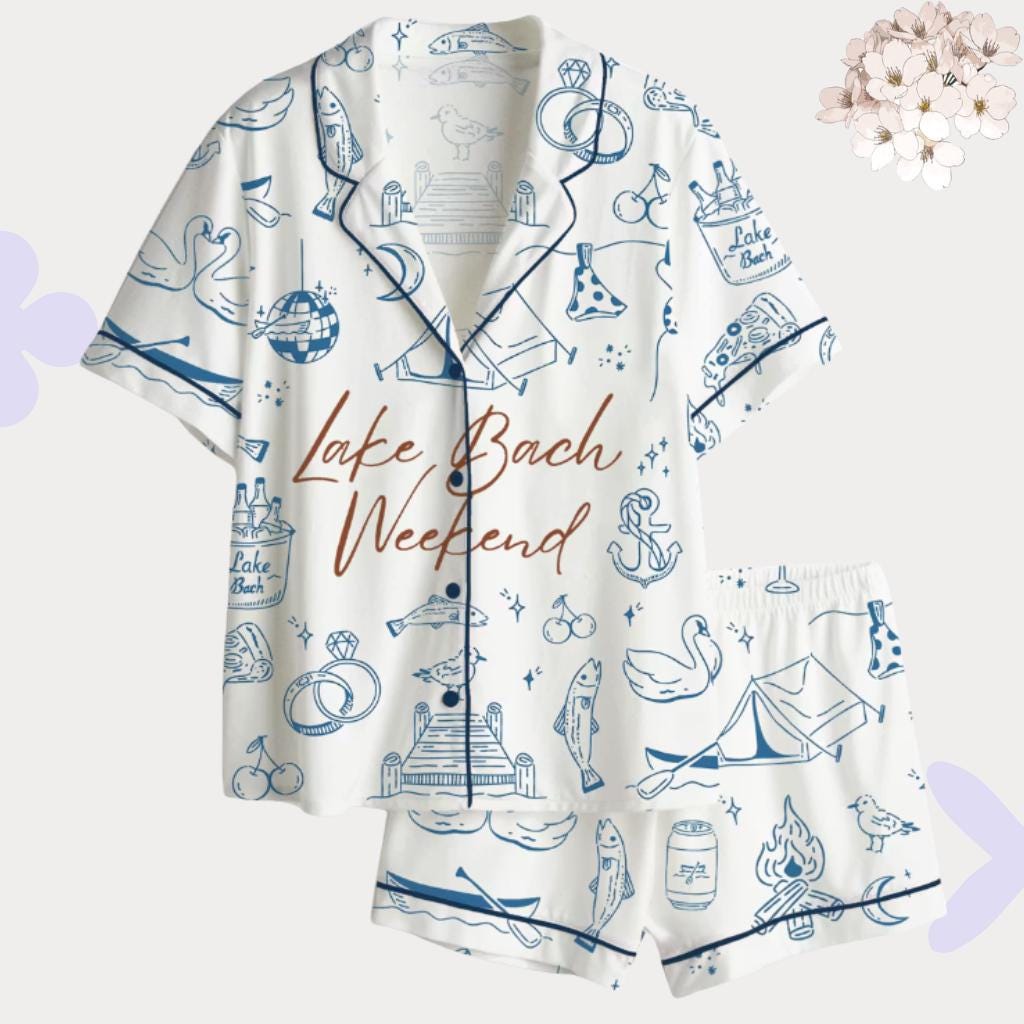 Lake Bachelorette Pajamas – Matching Bride and Bridesmaid PJs – Lake Bach Weekend Party Favors