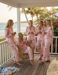 Tropical Print Pajama Set - Beach Vacation Pjs - Summer Girls Trip Bridal Party Gift