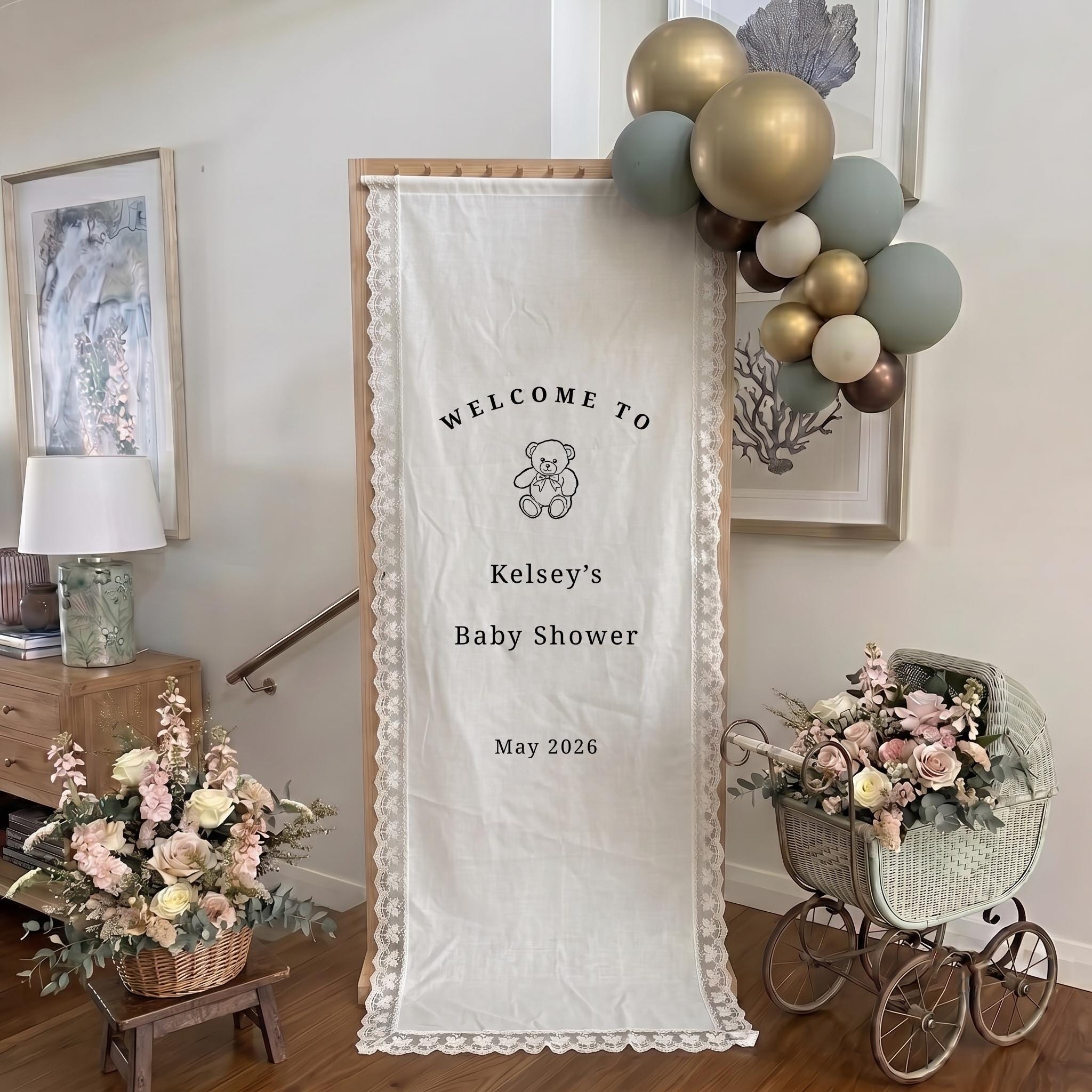 Custom Lace-Linen Wedding Welcome Sign, Fabric Wedding Ceremony Decor, Personalized Fabric Linen Wedding Signs