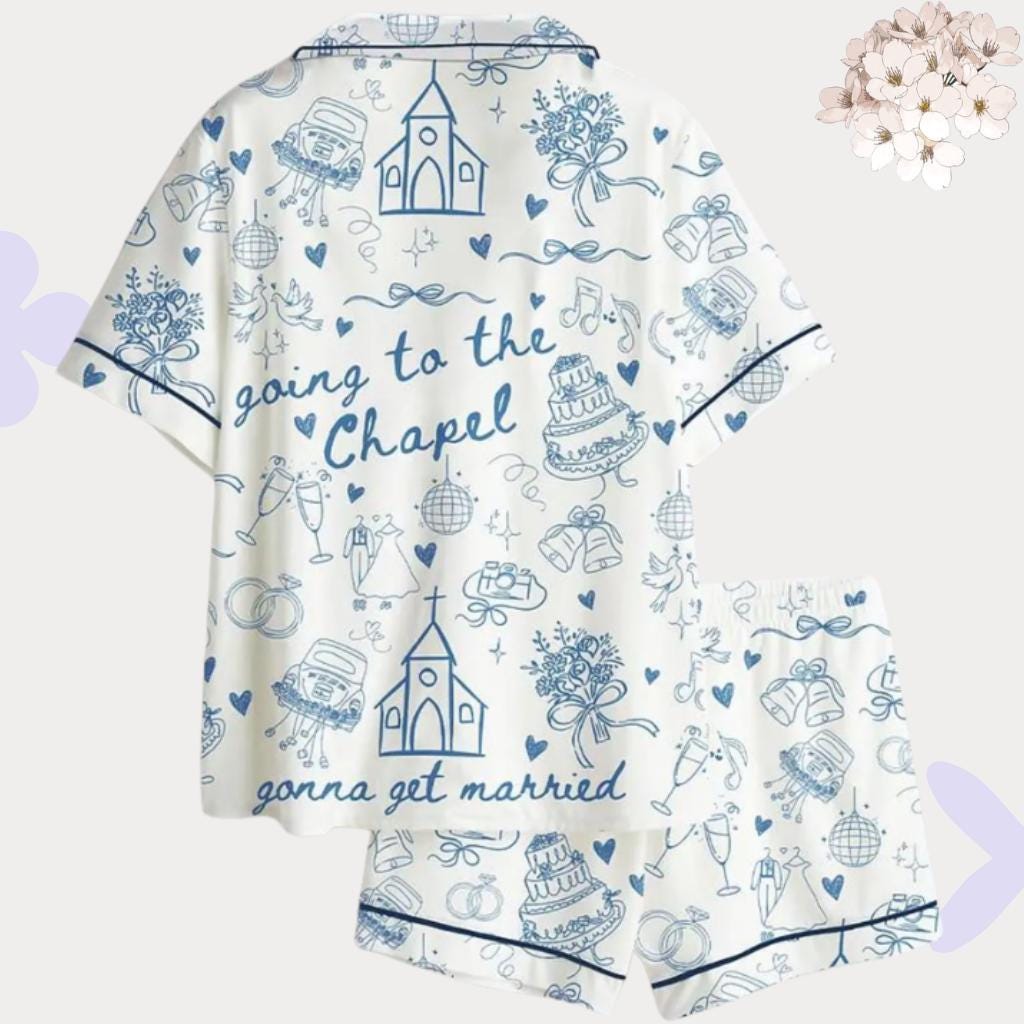 Bridal Pajama Set – Wedding Matching PJs – Bachelorette Party Gift - Wedding Morning Outfit