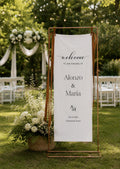 Personalized Linen Wedding Welcome Sign, Bridal Shower, Baby Shower, Engagement Party, Anniversary Banner, Boho Wedding Decor