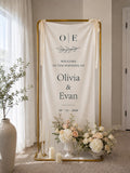 Personalized Linen Wedding Welcome Sign, Bridal Shower, Baby Shower, Engagement Party, Anniversary Banner, Boho Wedding Decor