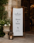 Personalized Linen Wedding Welcome Sign, Custom Fabric Banner, Bridal Showers & Special Events, Anniversary Banner, Boho Wedding Decor