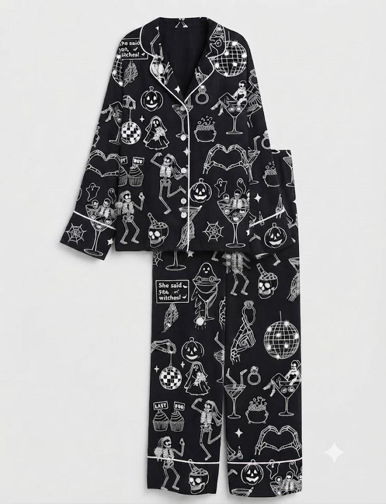 Halloween Bachelorette Pajamas –Halloween Bridal Shower Gift & Getting Ready– Ideal for Spooky Bride Party