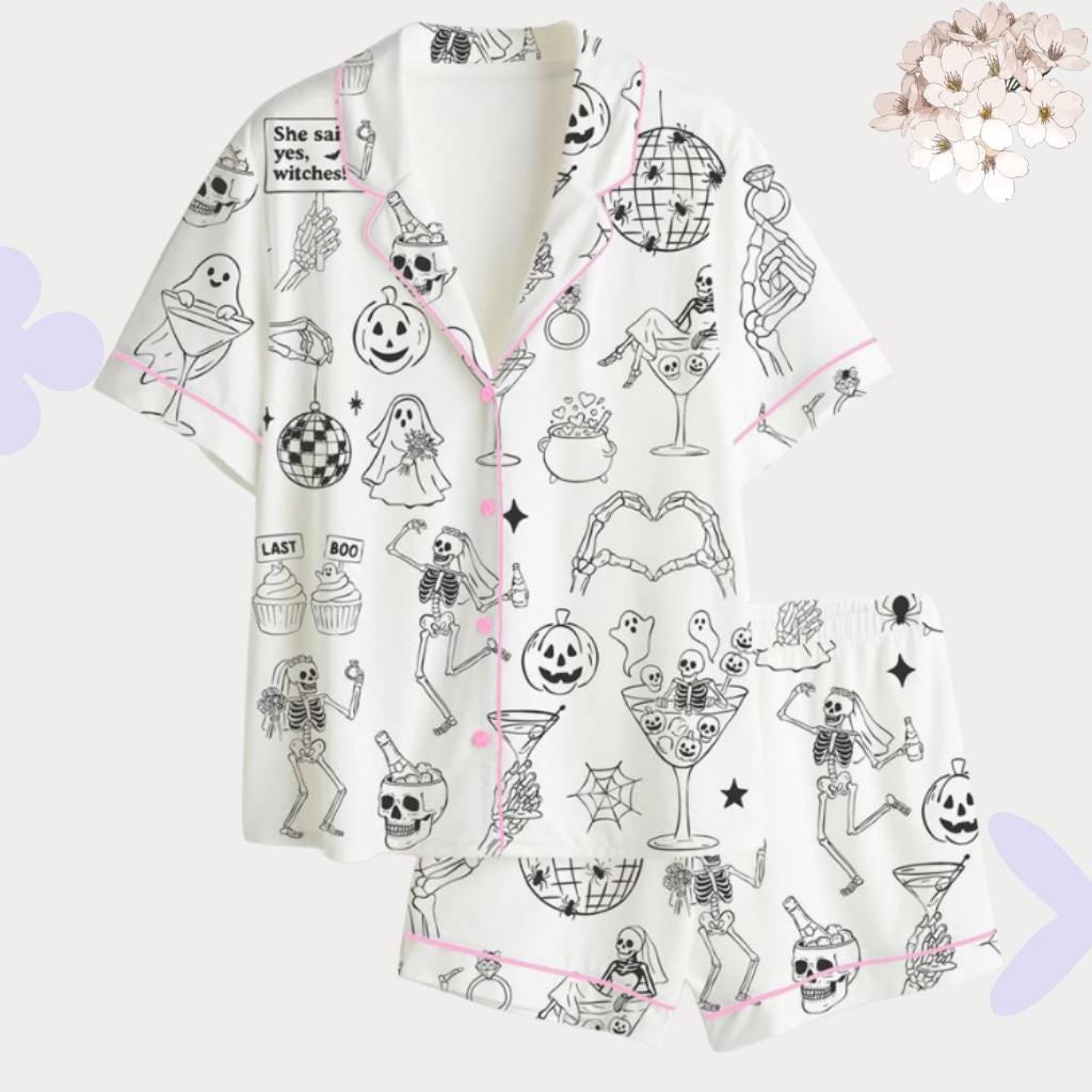 Halloween Bachelorette Pajamas –Halloween Bridal Shower Gift & Getting Ready– Ideal for Spooky Bride Party