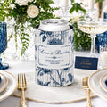 Personalized Floral Wedding Can Coolers, Custom Striped Wedding Can Sleeves, Floral Drink Holders With Couple Names, Wedding Must Haves