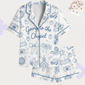 Going to the Chapel Pajamas – Matching Bridal Party Pjs – Blue Bridal Shower Gift - Toile Wedding