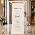 Custom Wedding Welcome Banner with Grommets, Personalized Wedding Tapestry, Rustic Engagement Party & Reception Entrance Decor