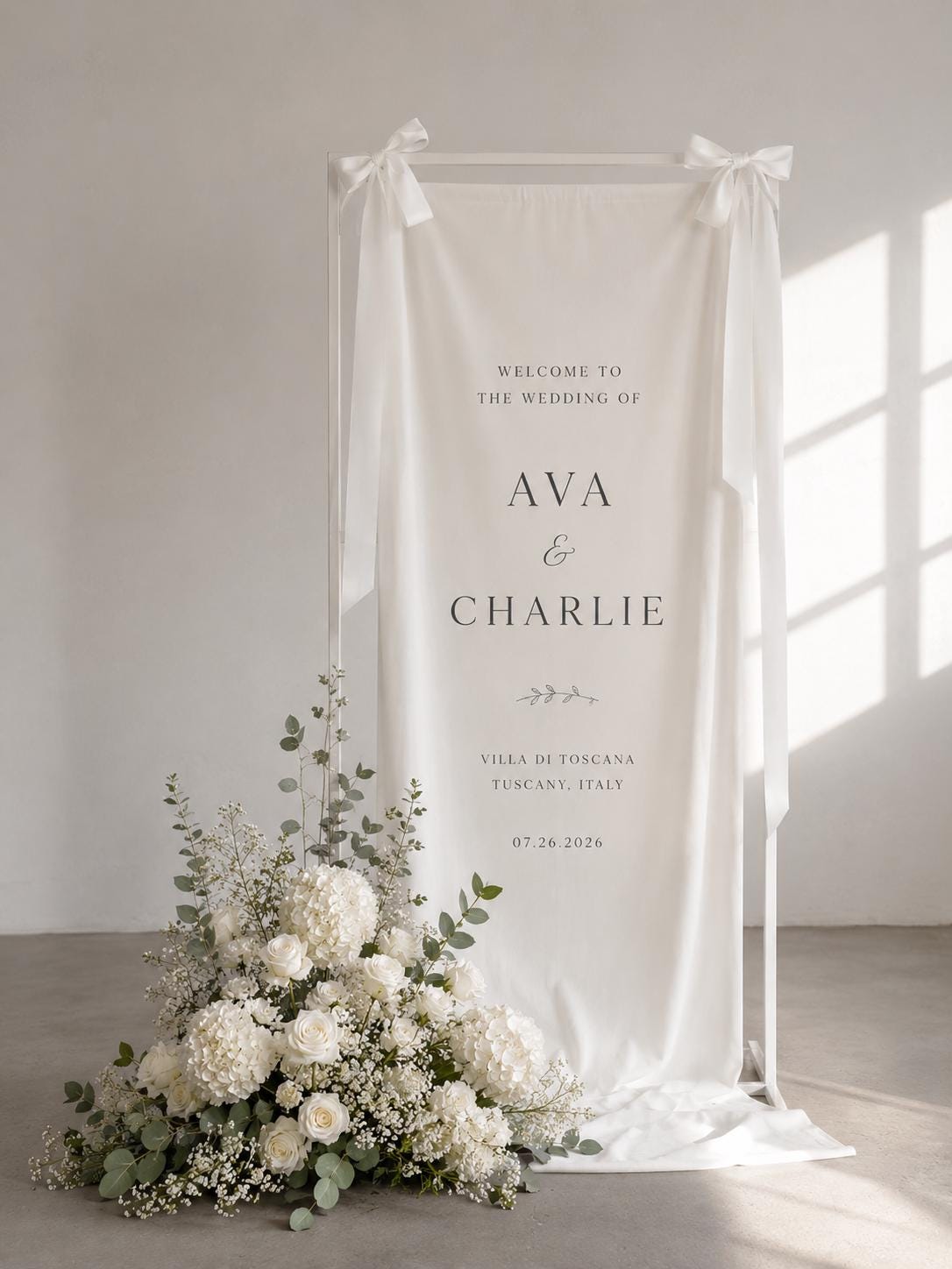 Elegant Wedding Welcome Sign, Personalized Reception Decor, Modern Wedding Entrance Display