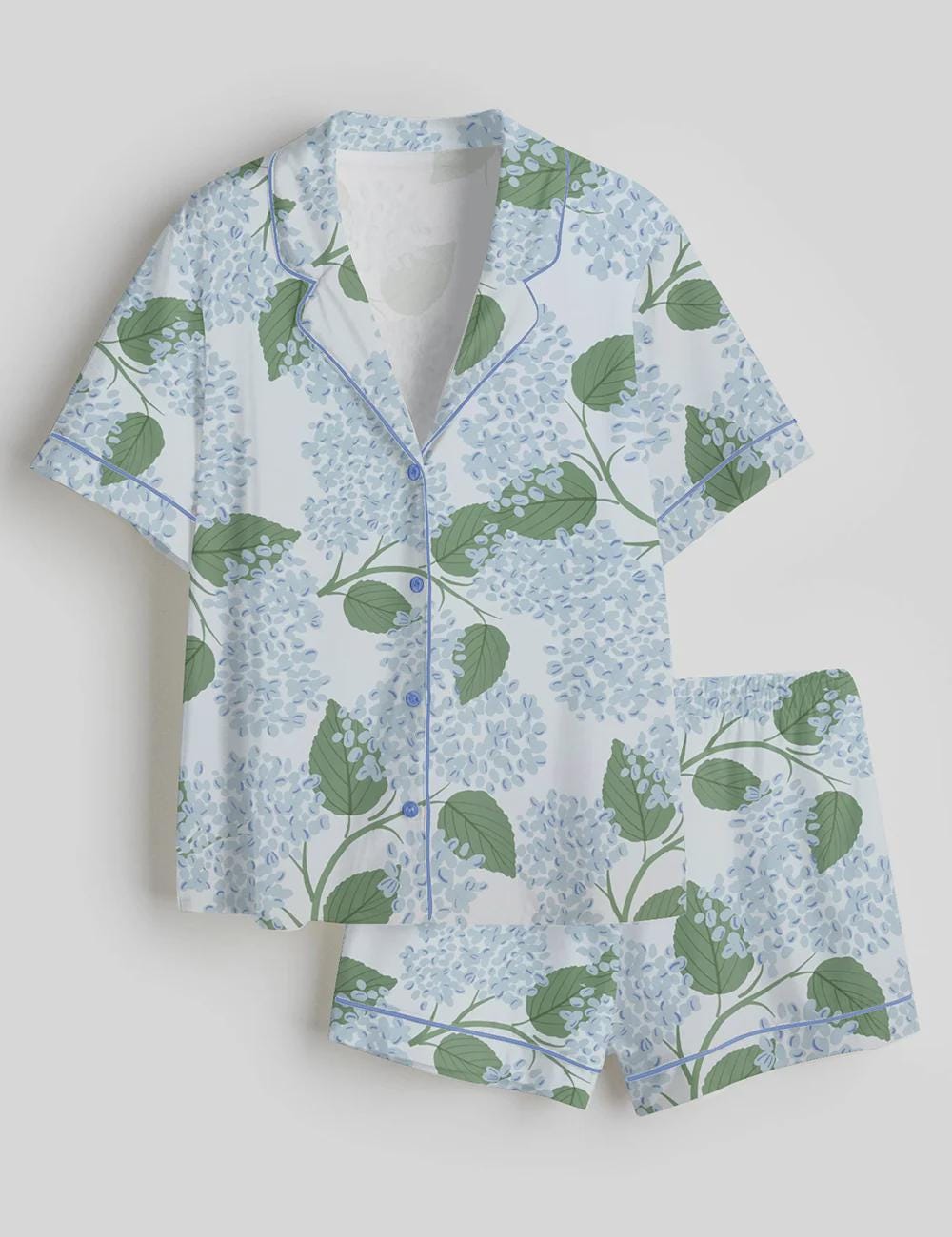 Hydrangea Pajamas Set - Hydrangea Loungewear - Birthday Gift for Her - Bridal Party, Floral Pjs