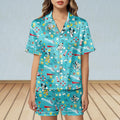 Disney Cruise Satin Pajamas Set, Mickey And Friends Cruise Women Pjs, Mickey Mouse Pajamas Short, Disneyland Shirt, Cruise Sleepwear