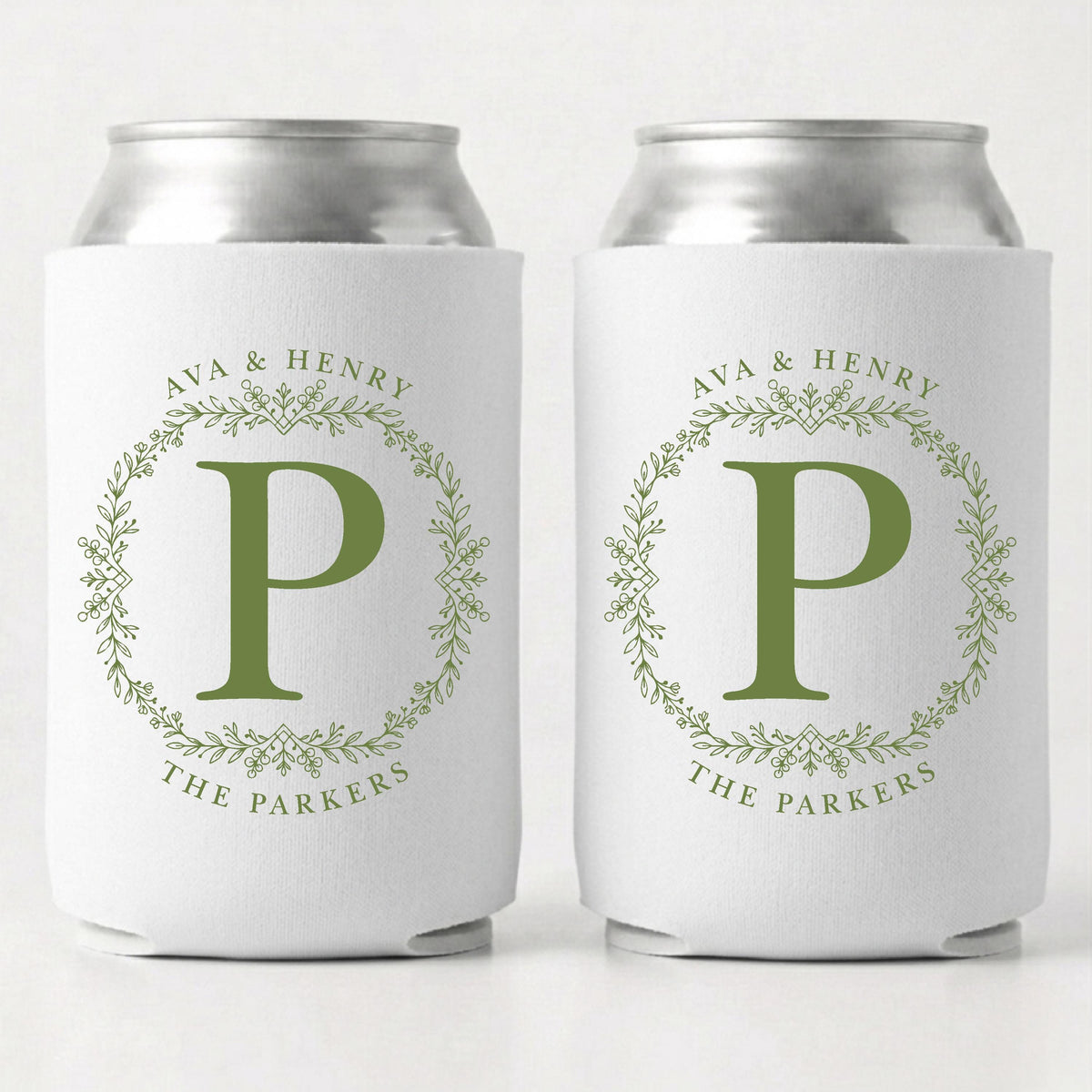 Personalized Floral Wedding Can Coolers, Custom Wildflower Wedding Favors, Rustic Bridal Shower Drink Sleeves, Guest Favor Gift