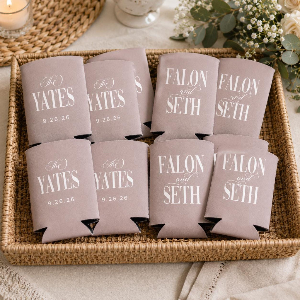 Wedding Can Cooler Custom Wedding Favor Can Coolers, Personalized Can Holders, Personalized Beer Huggers, Can Coolers, Wedding favors