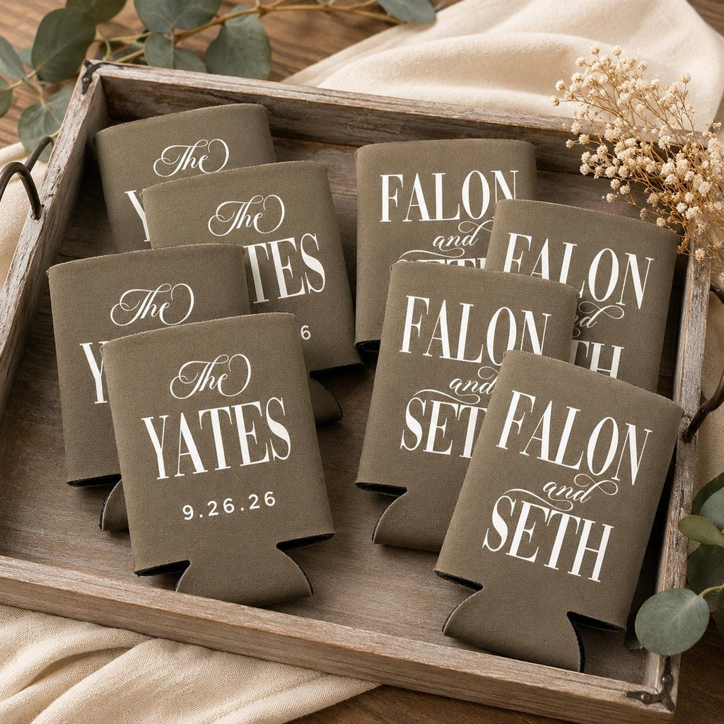 Wedding Can Cooler Custom Wedding Favor Can Coolers, Personalized Can Holders, Personalized Beer Huggers, Can Coolers, Wedding favors