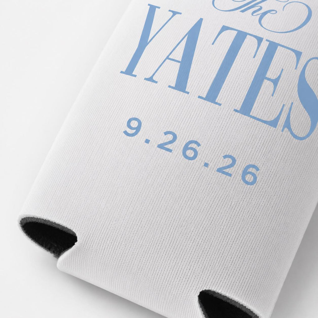 Custom Wedding Can Coolers, Personalized Bridal Shower Favors, Slim Beer Huggers