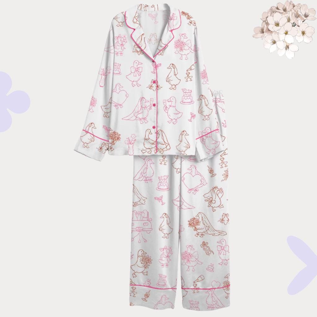 Funny Duck Bride Pajamas, Matching Bridesmaid PJs, Bridal Shower Gift, Hen Party Loungewear