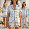 Seashells Wedding Bells Pajama Set, Beach Bride Pajamas, Coastal Bridal PJs, Bridesmaid Pajamas, Bachelorette Pajamas, Wedding Gift