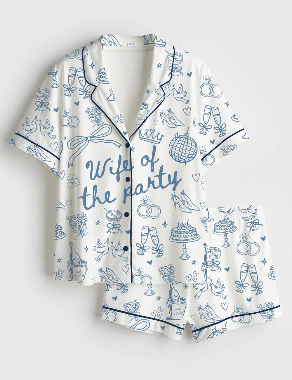 Wife of the Party Pajama Set, Bridal Pajamas, Bride Party Pajamas, Bachelorette Pajamas, Bridesmaid Pajama Set, Wedding Gift for Bride
