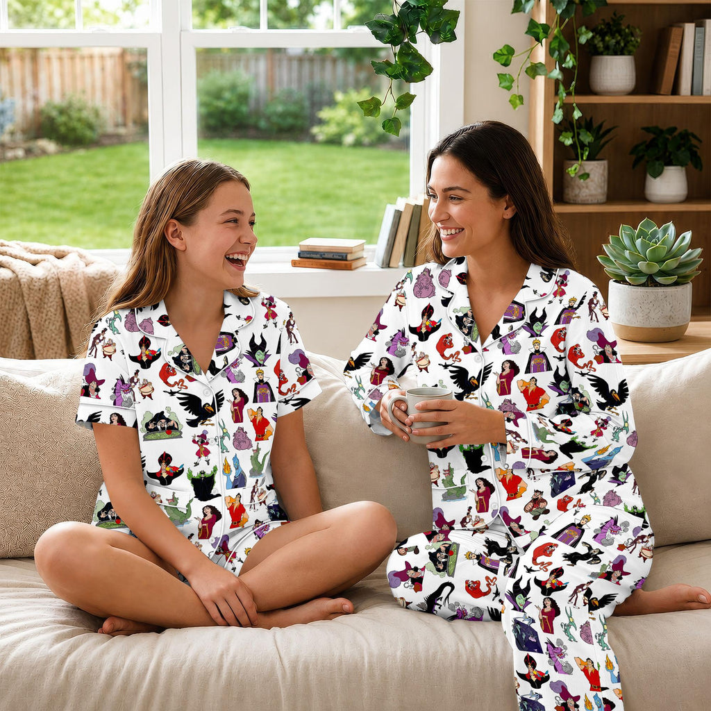 Disney Villains Pajamas, Disney Maleficent Sleepwear, Cruella Loungewear, Matching Family Pjs, Halloween Sleep, Gift For Mom