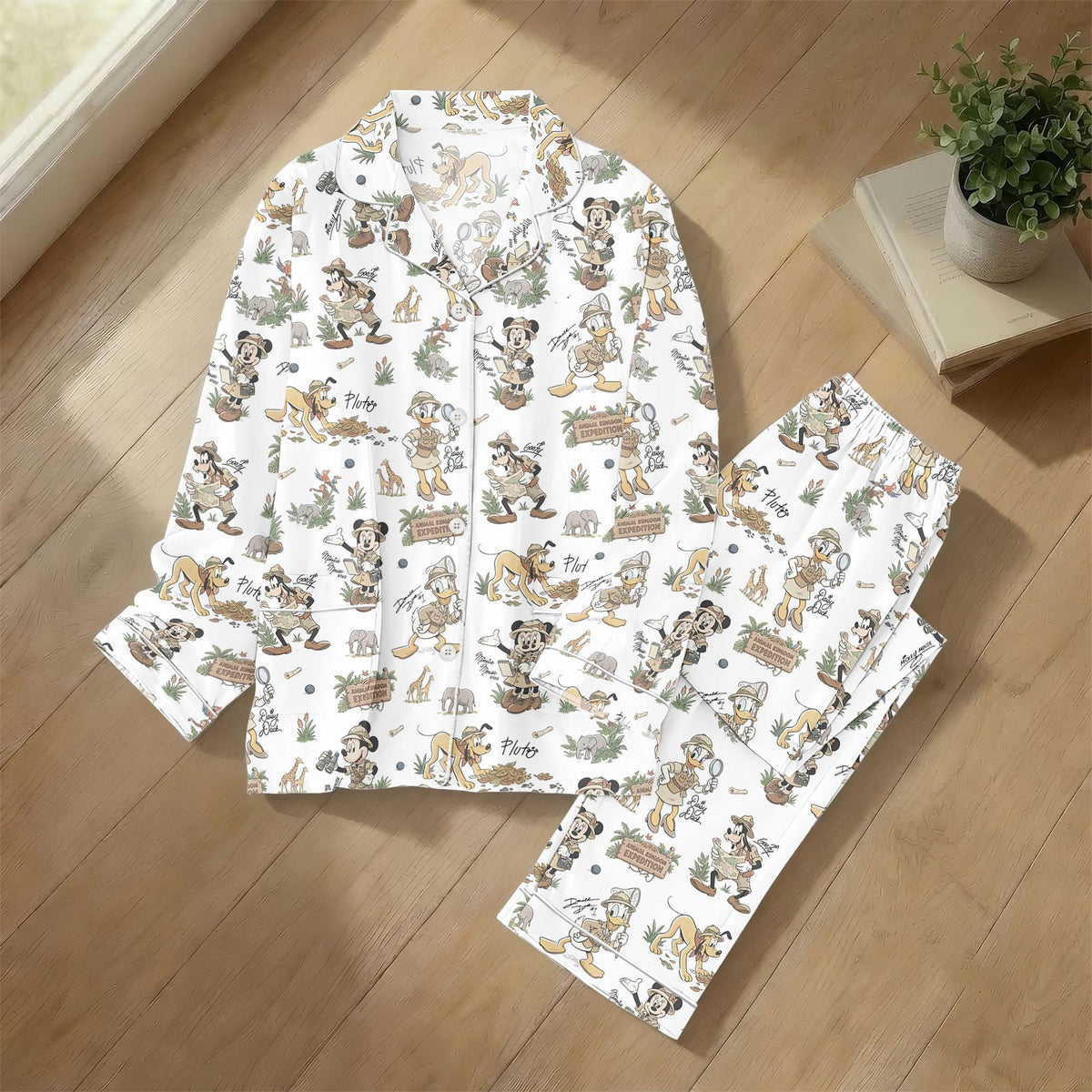 Disney Safari Pajamas, Mickey Mouse Animal Kingdom Pjs, Vacation Sleepwear, Matching Family Loungewear, Gift For Mom, Her