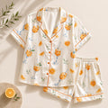 Spritz Cocktail Pajama Set, Orange Citrus Print Sleepwear, Summer Bachelorette Gift
