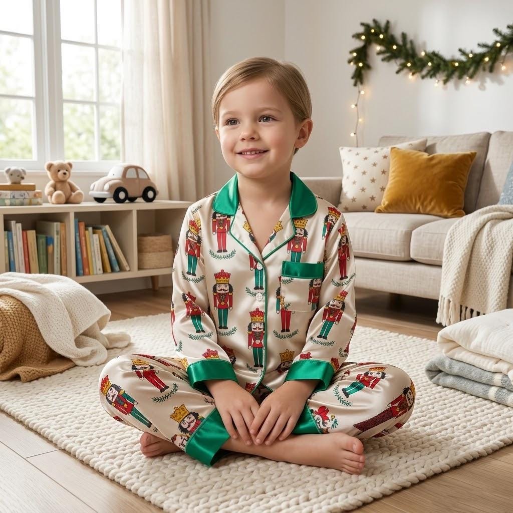 Nutcracker Christmas Satin Pajamas Set, Nutcracker Pajamas, Nutcracker Xmas Lover Gift, Christmas Pajamas, Family Matching Christmas Pajamas