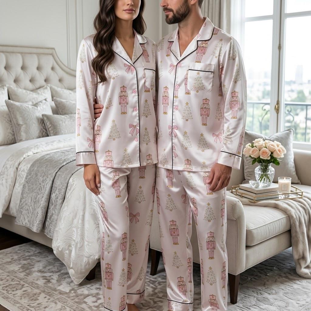 Nutcracker Christmas Satin Pajamas Set, Christmas Nutcracker Pajama, Family Matching Christmas Pajama, Nutcracker Pajamas, Christmas Pajamas
