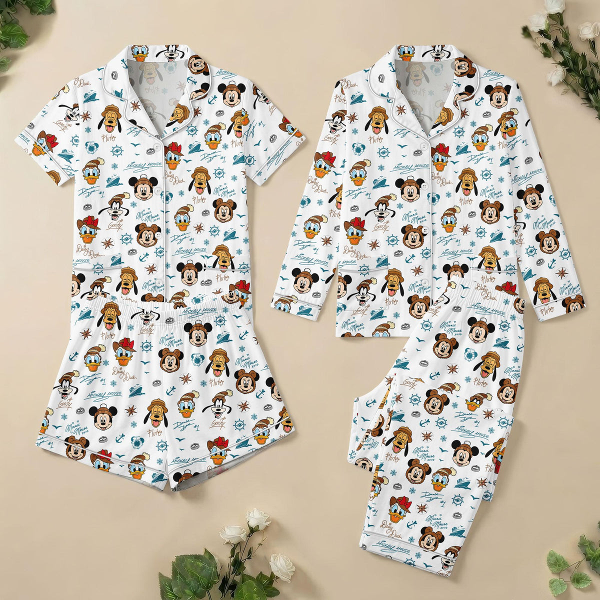 Mickey and Friends Alaska Pajamas, Disney Cruise Alaska Sleepwear, Character Lounge Pjs Gift For Her, Holiday Pajama Gift For Her
