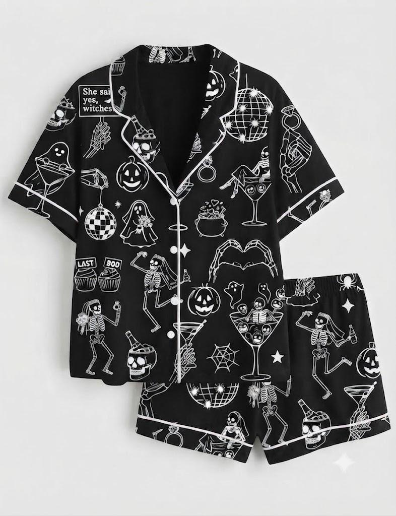 Halloween Bachelorette Pajamas –Halloween Bridal Shower Gift & Getting Ready– Ideal for Spooky Bride Party
