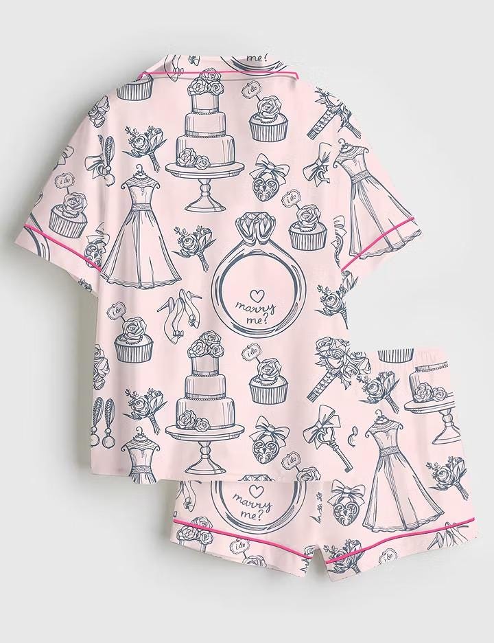 Luxury Bride to Be Satin Pajamas, Chic Wedding Short Sleeve Pjs for Women, Silky Bridal Party Sleepwear, Future Mrs Gift
