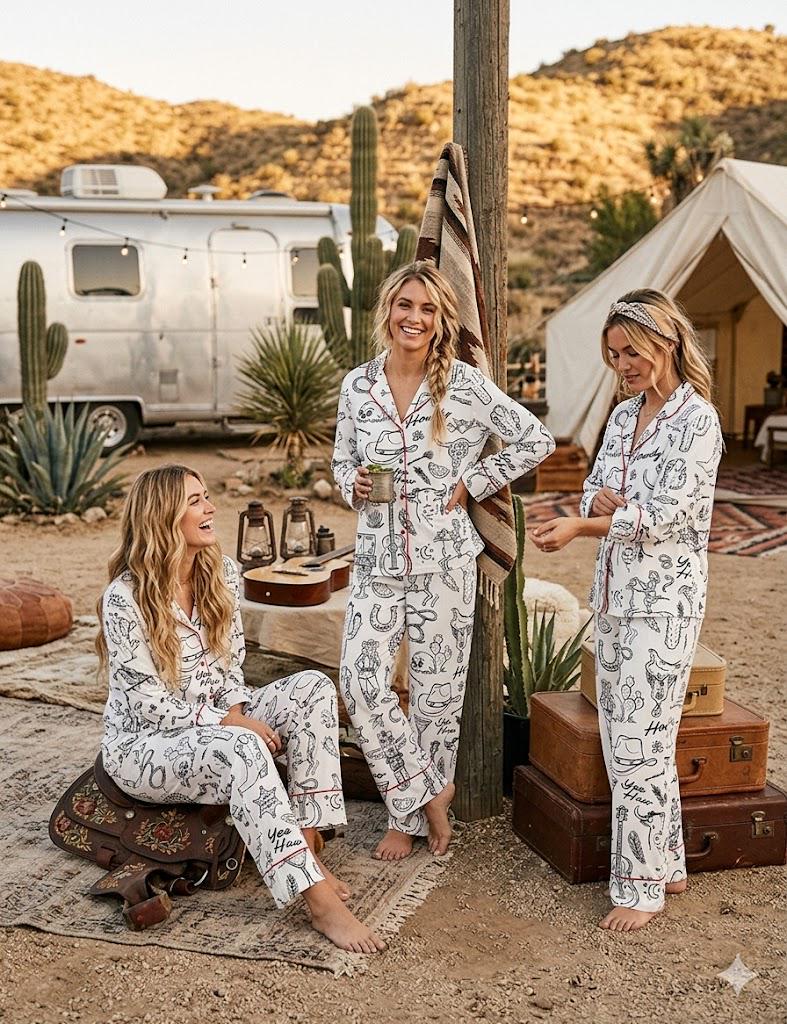 Western Pajama Set – Cowgirl pjs – Nashville Bachelorette PJ, Bridal Party Gift, Girls Trip Sleepwear