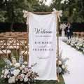 Fabric Wedding Welcome Sign Modern Wedding Welcome Sign Fabric Linen Custom Wedding ceremony Boho Wedding Welcome Sign Ceremony Sign