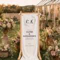 Custom Wedding Entrance Banner with Wooden Stand