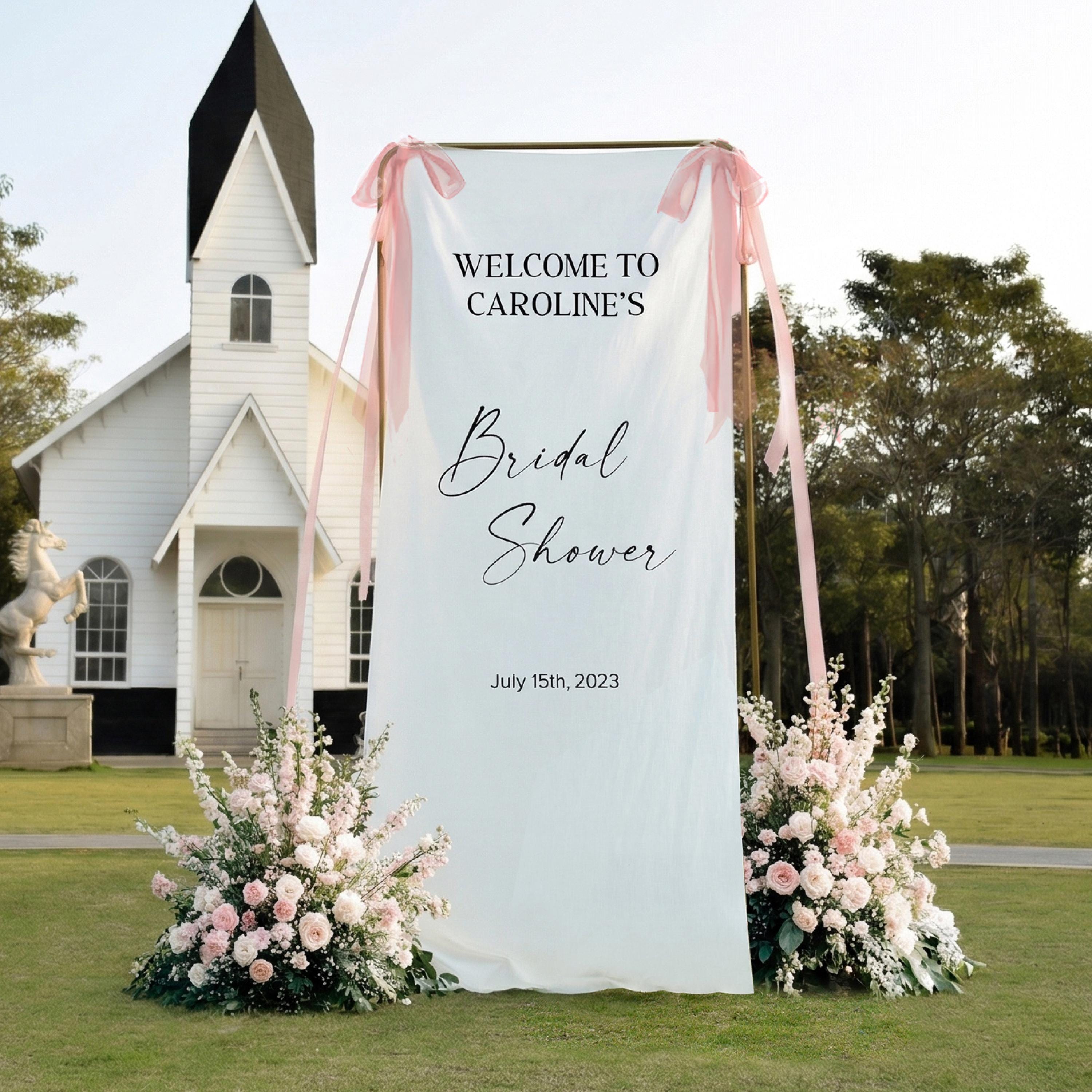 Custom Linen Wedding Welcome Sign - Personalized Boho Ceremony Decor with Name & Date
